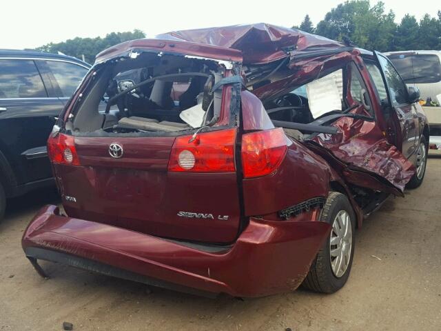 5TDZK23C79S248050 - 2009 TOYOTA SIENNA MAROON photo 4