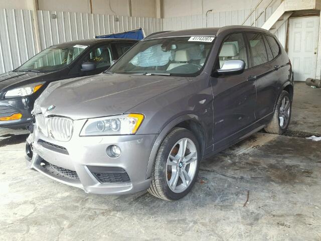 5UXWX7C55E0E78123 - 2014 BMW X3 SILVER photo 2