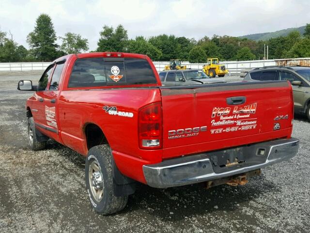 3D7KU28D84G123083 - 2004 DODGE RAM 2500 S RED photo 3