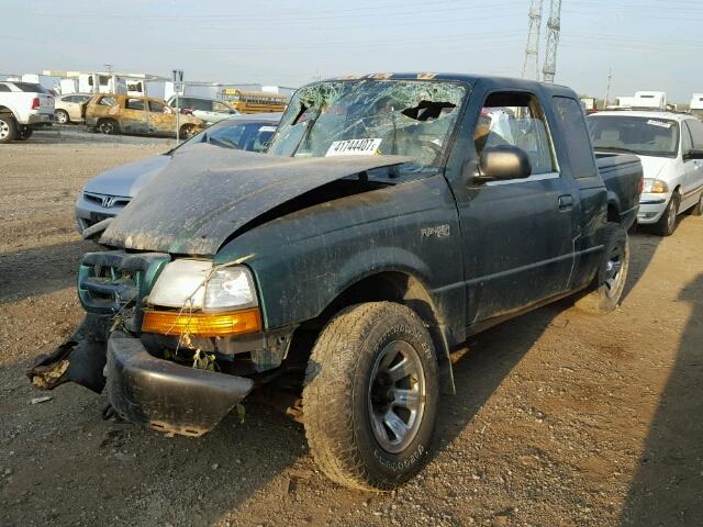 1FTYR14V5YPA64784 - 2000 FORD RANGER GREEN photo 2