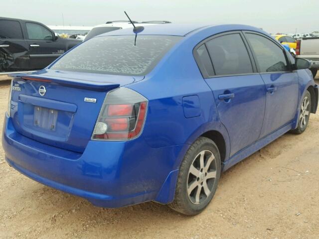 3N1AB6AP3CL686199 - 2012 NISSAN SENTRA 2.0 BLUE photo 4