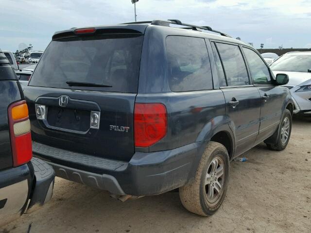 2HKYF18524H595496 - 2004 HONDA PILOT BLUE photo 4