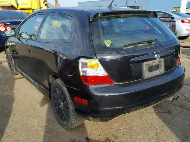 SHHEP33524U505327 - 2004 HONDA CIVIC SI BLACK photo 3