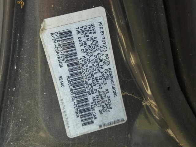 4T1BG12K2TU908788 - 1996 TOYOTA CAMRY DX GRAY photo 10