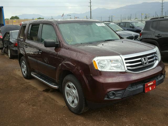 5FNYF3H20DB035198 - 2013 HONDA PILOT LX MAROON photo 1