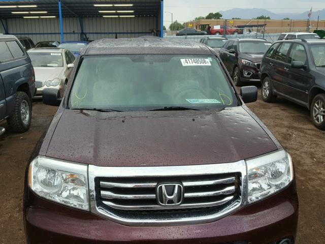 5FNYF3H20DB035198 - 2013 HONDA PILOT LX MAROON photo 9