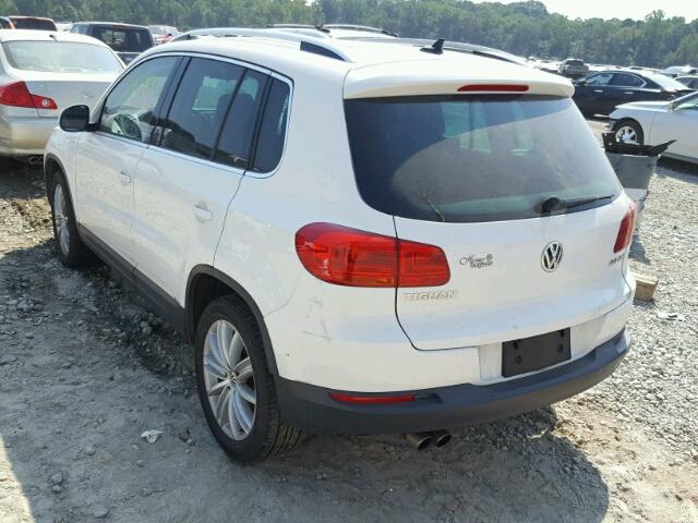 WVGAV7AX0CW552895 - 2012 VOLKSWAGEN TIGUAN S WHITE photo 3