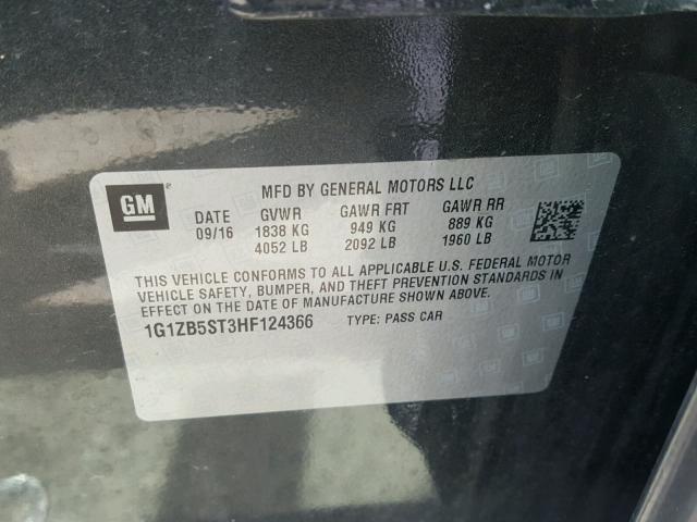 1G1ZB5ST3HF124366 - 2017 CHEVROLET MALIBU LS Boz foto 10