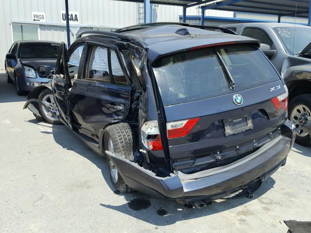 WBXPC93418WJ19096 - 2008 BMW X3 3.0SI BLUE photo 3