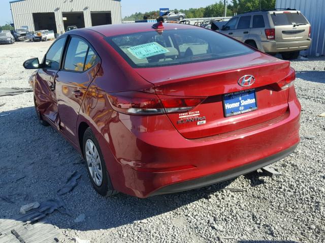 KMHD74LF7HU391829 - 2017 HYUNDAI ELANTRA SE RED photo 3