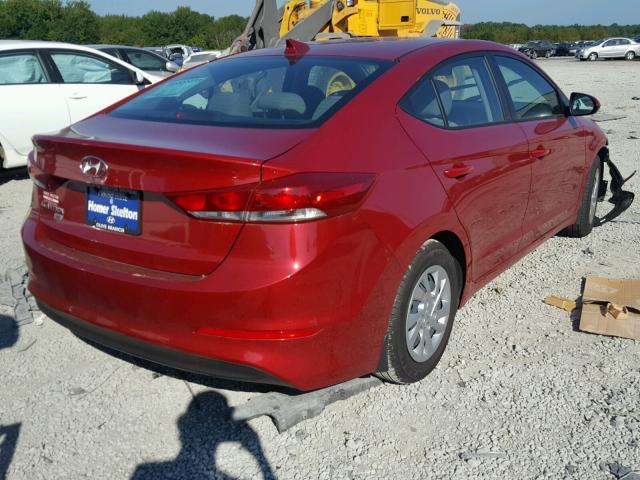 KMHD74LF7HU391829 - 2017 HYUNDAI ELANTRA SE RED photo 4