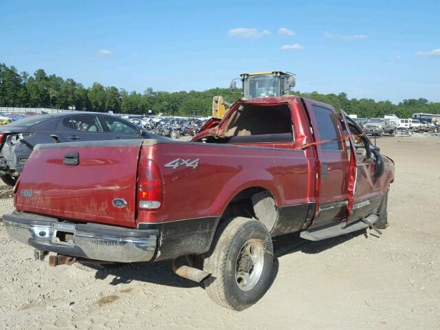 1FTNW21F81EA47915 - 2001 FORD F250 BURGUNDY photo 4