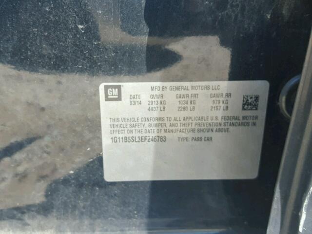 1G11B5SL3EF246783 - 2014 CHEVROLET MALIBU LS 黑色 照片 10