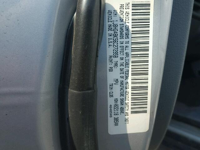 1J8HG48K56C272958 - 2006 JEEP COMMANDER SILVER photo 10