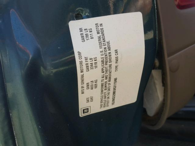 1G3NG52M6V6311046 - 1997 OLDSMOBILE CUTLASS GL GREEN photo 10