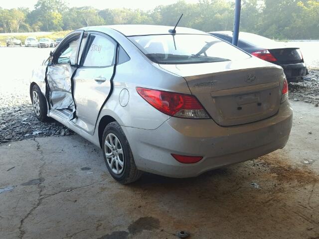 KMHCT4AE0EU639268 - 2014 HYUNDAI ACCENT GLS SILVER photo 3