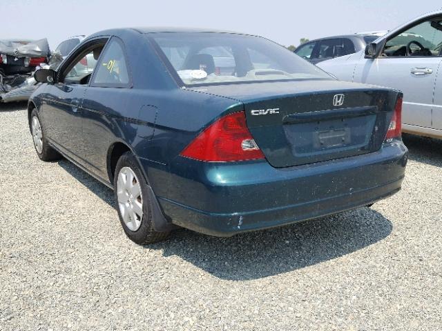 1HGEM22961L032924 - 2001 HONDA CIVIC SI GREEN photo 3