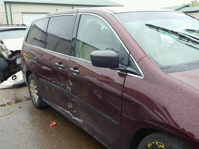 5FNRL38269B057937 - 2009 HONDA ODYSSEY MAROON photo 9