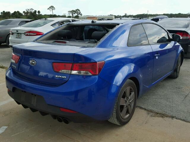 KNAFU6A27A5166390 - 2010 KIA FORTE BLUE photo 4