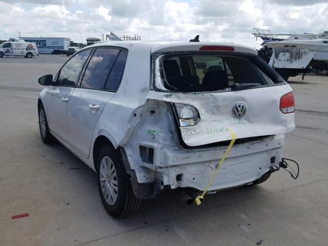 WVWDB7AJ8DW087418 - 2013 VOLKSWAGEN GOLF WHITE photo 3