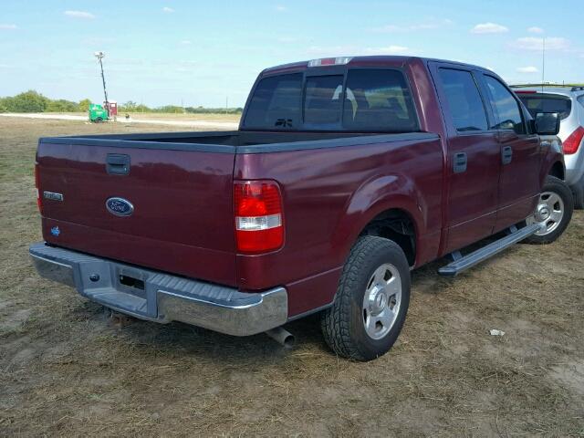 1FTRW12W14KA84059 - 2004 FORD F150 SUPER MAROON photo 4