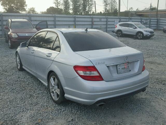 WDDGF5EB0BR140686 - 2011 MERCEDES-BENZ C SILVER photo 3