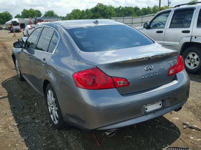 JN1CV6AR8DM757888 - 2013 INFINITI G37 GRAY photo 3