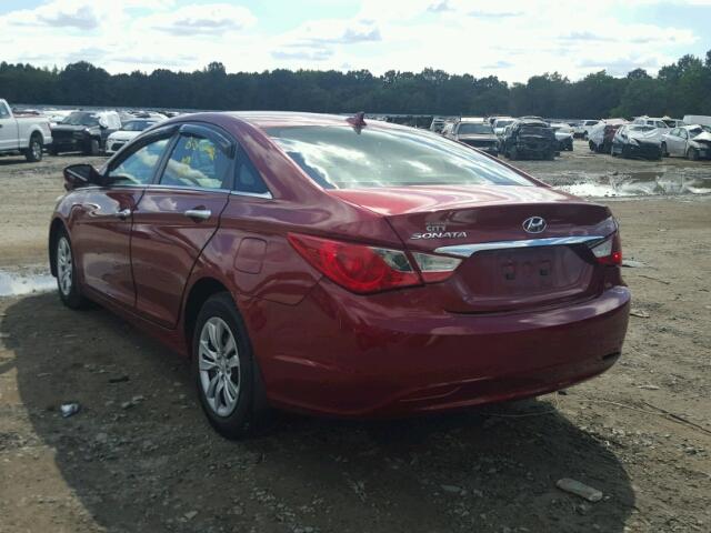 5NPEB4AC9CH344692 - 2012 HYUNDAI SONATA RED photo 3