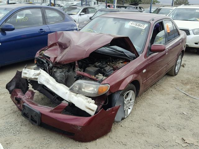 JM1BJ225830157337 - 2003 MAZDA PROTEGE DX BURGUNDY photo 2