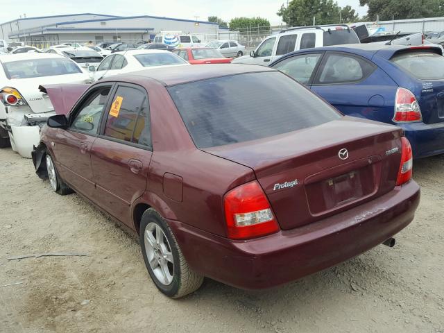 JM1BJ225830157337 - 2003 MAZDA PROTEGE DX BURGUNDY photo 3