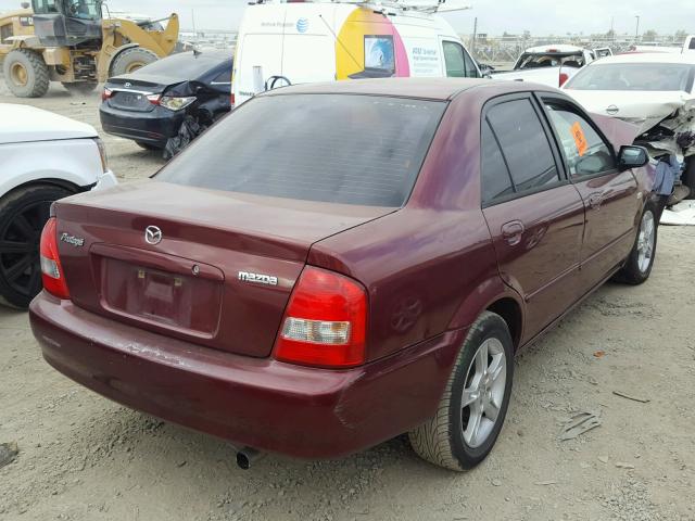 JM1BJ225830157337 - 2003 MAZDA PROTEGE DX BURGUNDY photo 4