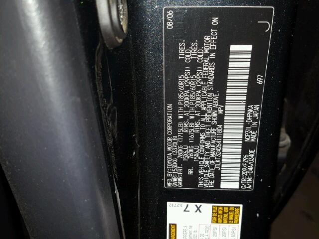 JTLKT324264111804 - 2006 TOYOTA SCION XB Negro foto 10