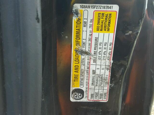 1G8AN15F27Z187041 - 2007 SATURN ION LEVEL BLUE photo 10