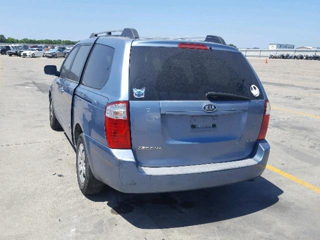 KNDMB233766082182 - 2006 KIA SEDONA EX BLUE photo 3