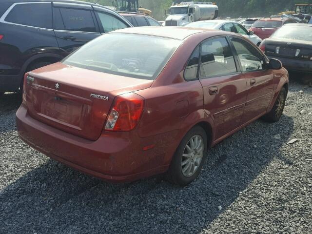 KL5JJ56Z15K088076 - 2005 SUZUKI FORENZA LX RED photo 4