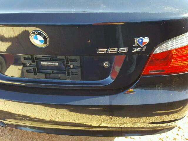 WBANV13588CZ53079 - 2008 BMW 528 XI BLACK photo 9