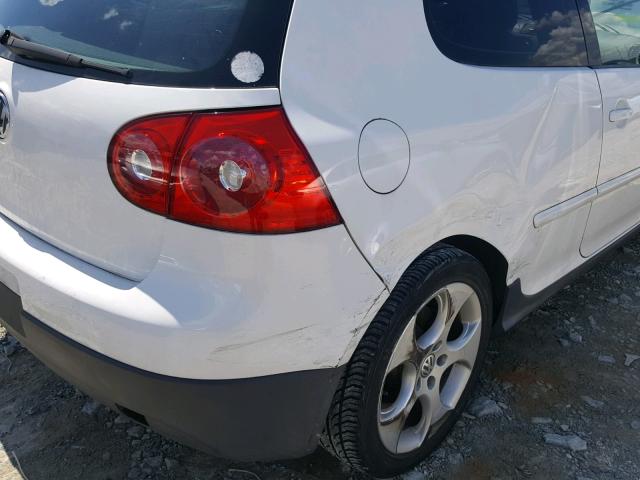 WVWEV71K37W270248 - 2007 VOLKSWAGEN NEW GTI WHITE photo 9