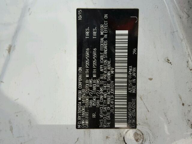 JTLZE4FE3FJ081019 - 2015 TOYOTA SCION XB 白色 照片 10