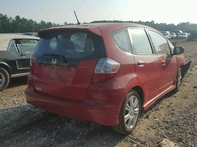 JHMGE8H41AC040091 - 2010 HONDA FIT SPORT RED photo 4