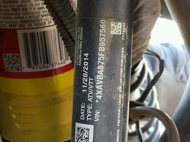 4XAVBA875FB957560 - 2015 POLARIS RZR WHITE photo 10