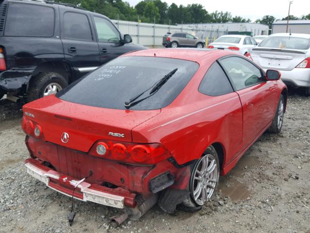JH4DC54866S020349 - 2006 ACURA RSX RED photo 4
