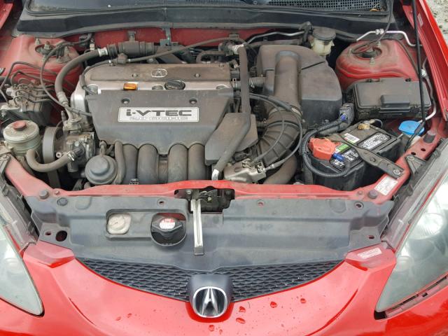 JH4DC54866S020349 - 2006 ACURA RSX RED photo 7