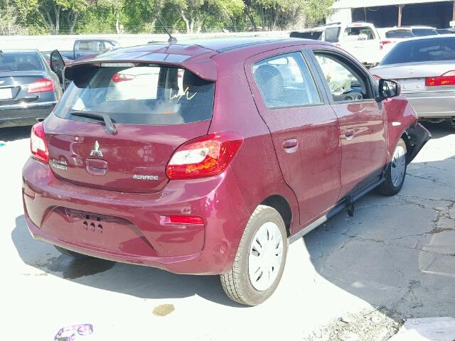 ML32A3HJ7HH021111 - 2017 MITSUBISHI MIRAGE RED photo 4