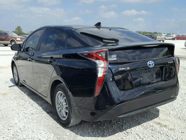 JTDKBRFU2G3509291 - 2016 TOYOTA PRIUS BLACK photo 3