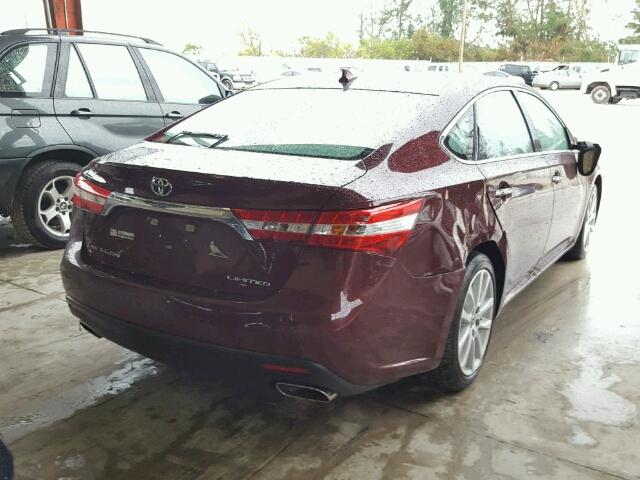 4T1BK1EB2DU037760 - 2013 TOYOTA AVALON BURGUNDY photo 4