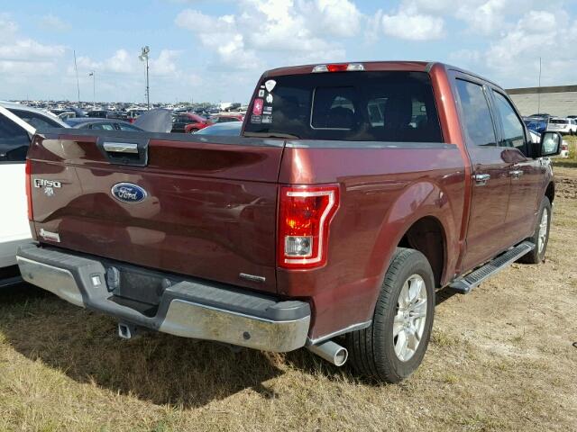 1FTEW1CF3GKF09833 - 2016 FORD F150 RED photo 4