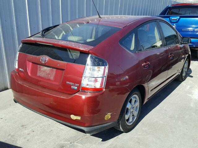 JTDKB20U640077673 - 2004 TOYOTA PRIUS RED photo 4