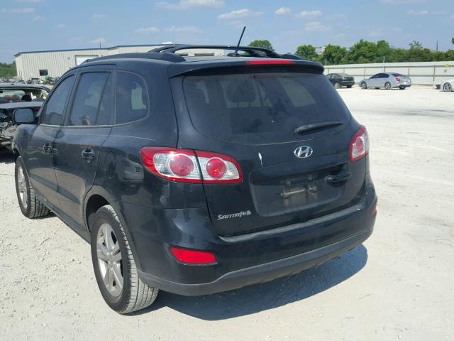 5XYZH4AG1CG112758 - 2012 HYUNDAI SANTA FE S BLACK photo 3