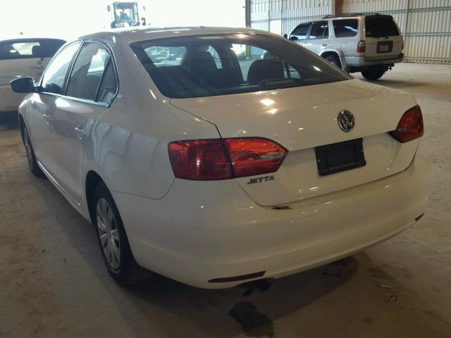 3VW2K7AJ7DM387634 - 2013 VOLKSWAGEN JETTA WHITE photo 3