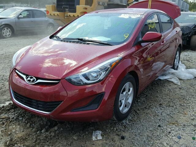 5NPDH4AEXFH555626 - 2015 HYUNDAI ELANTRA SE RED photo 2